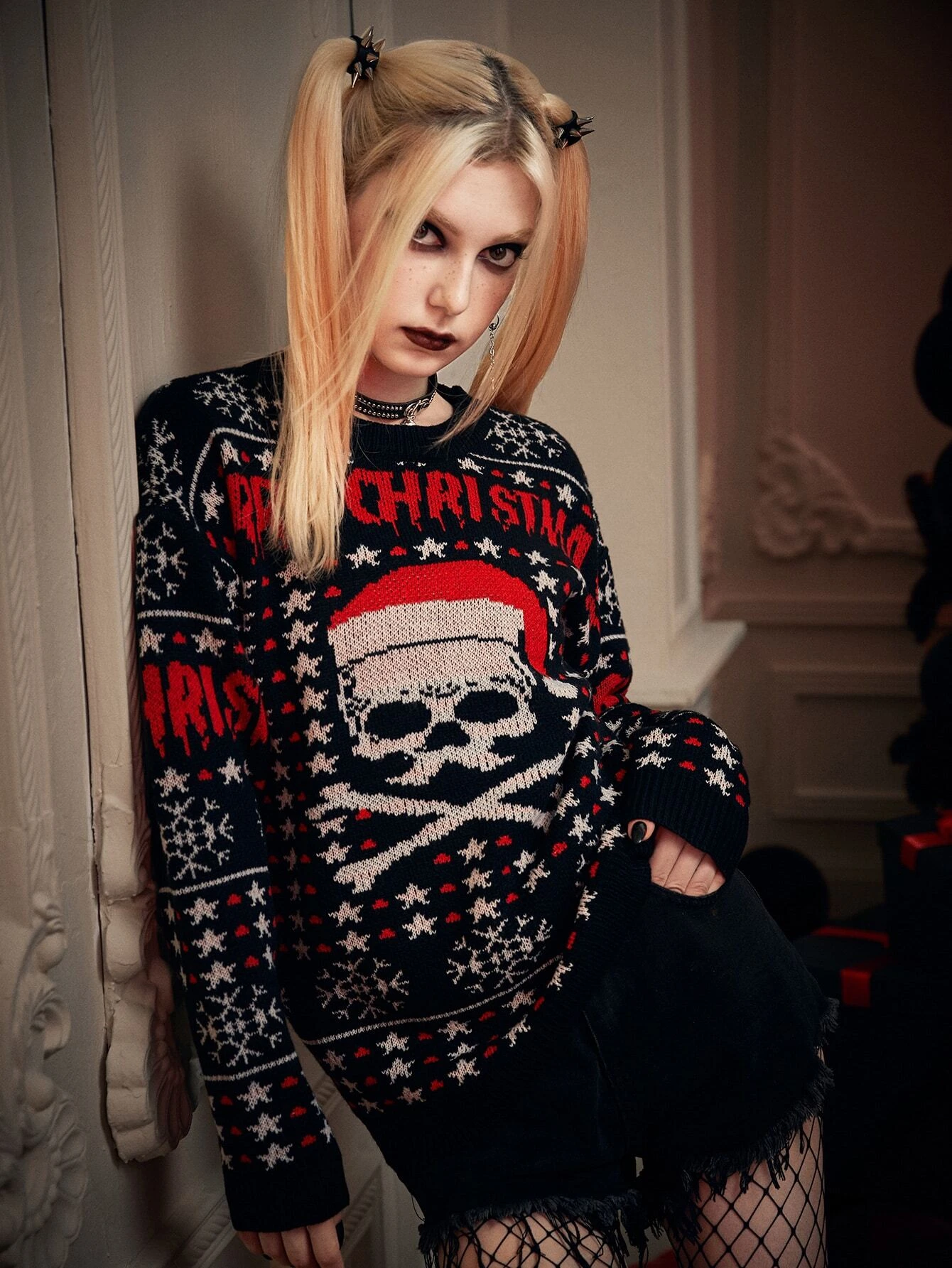 christmas sweater goth