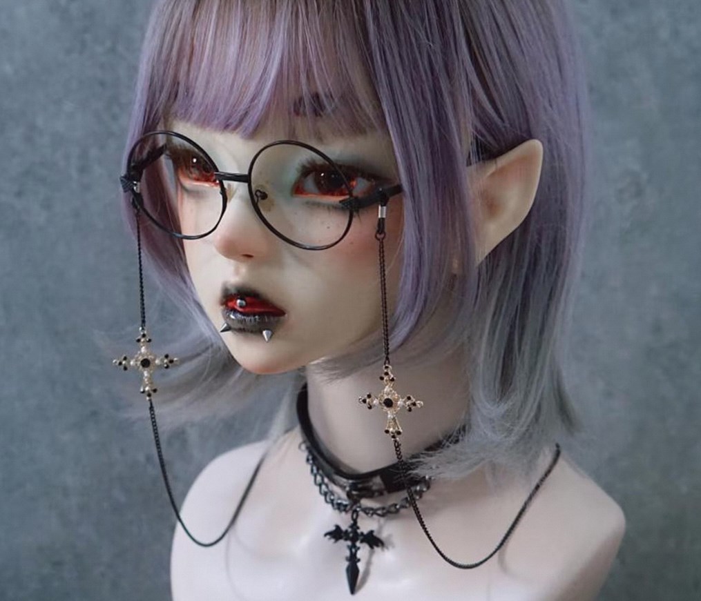 Goth Glasses with eyeglasses chain