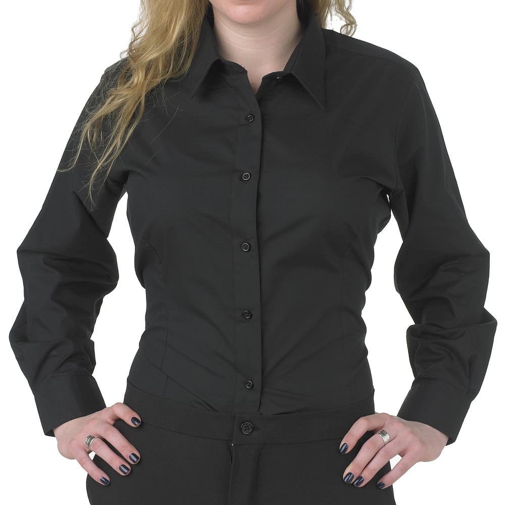 	
women's black dress shirt