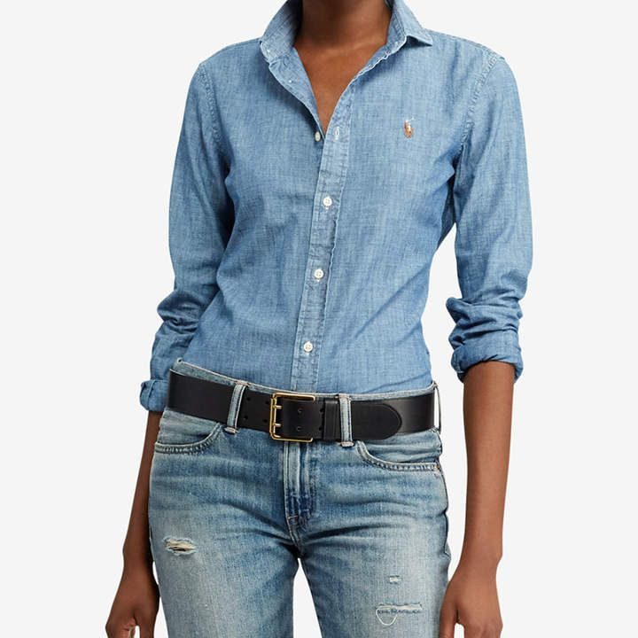 	
chambray denim shirt women's