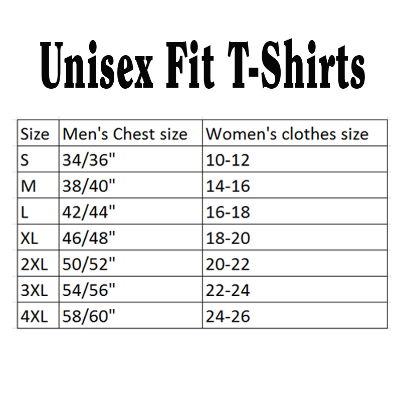 unisex shirt sizes