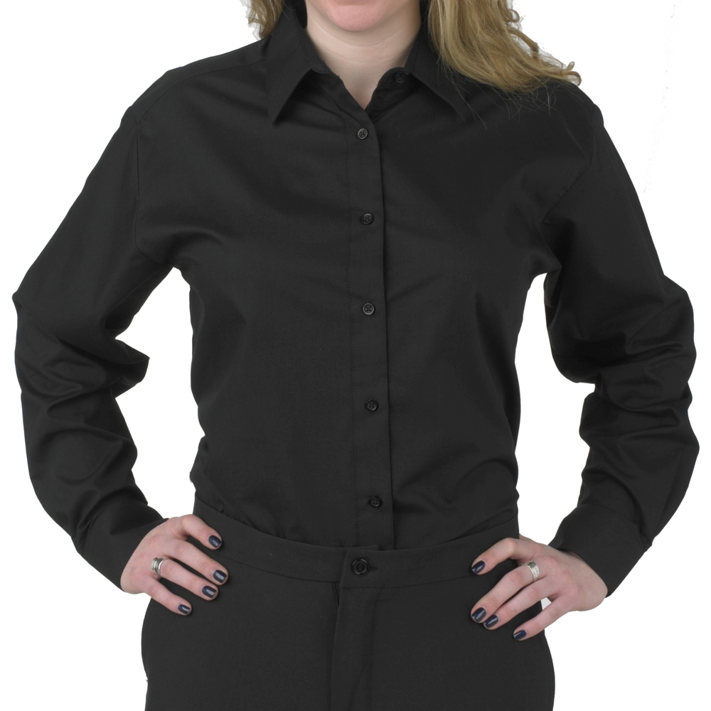 women’s black collared shirt