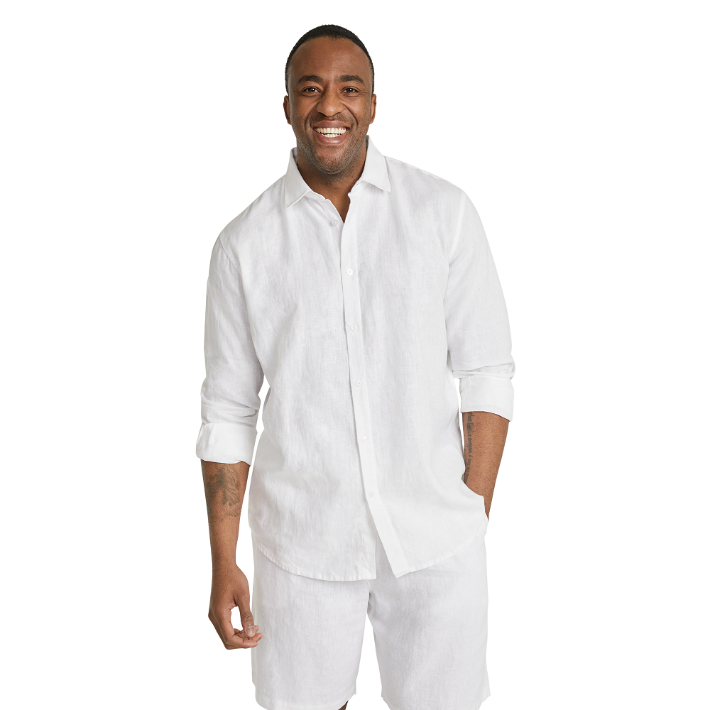 white linen shirt