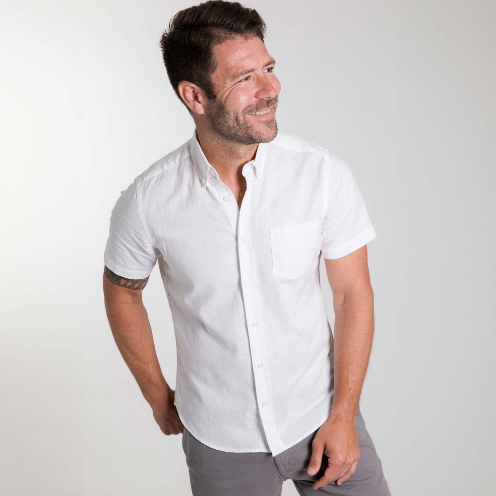 white linen shirt