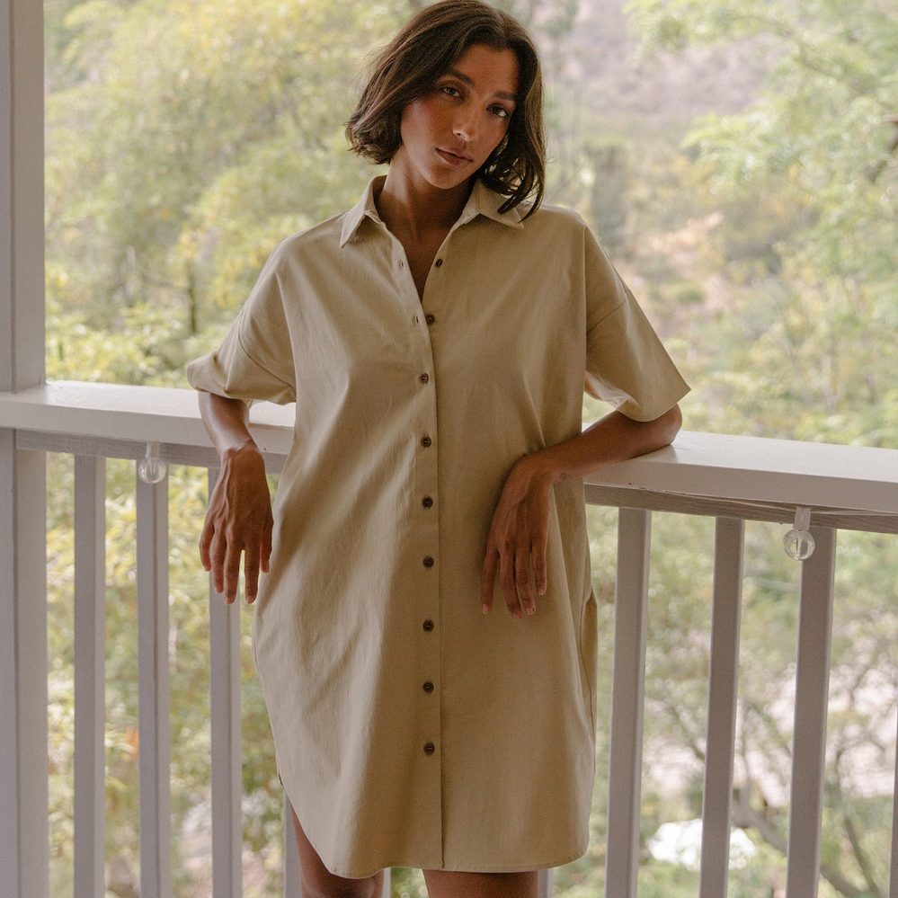 button down shirt dress